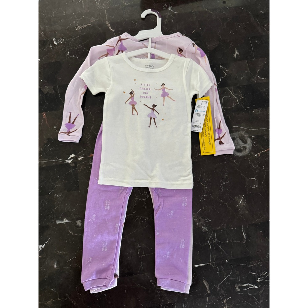 2T Carters Just One You Toddler Girls 4-Piece Ballerina Pajama Set NWT - Picture 1 of 2